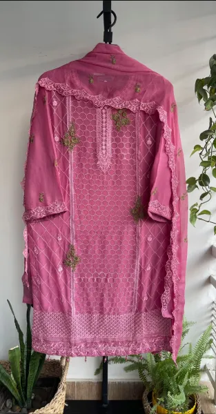 Pakistani Original Schick Chiffon Stitched 2 Pcs _ Megenta 
